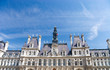 Hotel de Ville in Paris. Wide angle view.