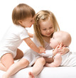 Three cute little girls - one, two and three years old