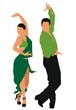 Man and woman dancing paso doble