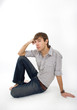 Cute sitting boy