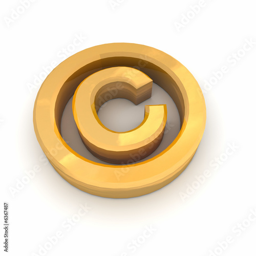 Illustration: Copyright Symbol in 3D Gold Copyright Symbol in 3D Gold