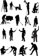 Silhouettes of people of different trades Silhouettes of people of different trades