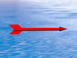 the red arrow flying above the sea