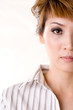 half face of a asian business woman