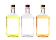bottles of alcohol isolated on a white background.