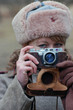 Girl-soldier WWII. Soviet. Reenacting