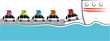 Cars boarding ferry