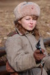 Girl-soldier WWII. Soviet. Reenacting