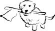 Dog with flag illustration