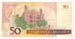 50 cruzeiro bill of Brazil, pink picture of edifice