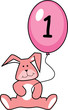 Pink bunny rabbit illustration