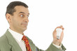 Homme  avec une ampoule electrique