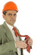 Homme d'affaires coupe avec ciseaux