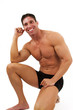 muscular handsome man in shorts