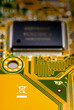 Photo: recycle symbol on circuit board recycle symbol on circuit board