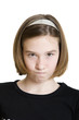 expression face of the actor on a whrite background