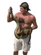 Alle prese con un boa in amazzonia