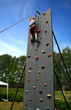 Boy on climbing wall