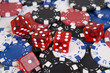 Casino Poker Chips mit Würfel