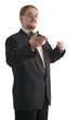 Young  conductor in black tuxedo