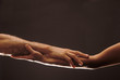 Woman and man's hands entwined, symbol of agreement, wedding 03