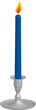 Lit blue Candle