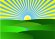 radiant sunshine over green landscape radiant sunshine over green landscape