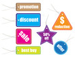 Glossy colorful sale tag for promotion of your shop items.