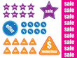 Glossy colorful sale tag for discount