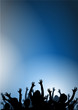 Happy people having fun in a blue background Happy people having fun in a blue background