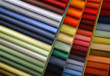 Color samples of a fabric in shop