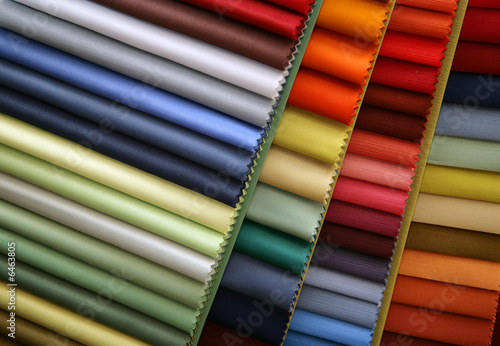 Color samples of a fabric in shop