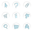 Computer / Internet Icons - Blue on White