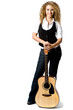 An attractive young teenage woman with an acoustic guitar 