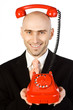 Businessman and Red Phone Businessman and Red Phone