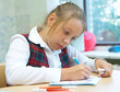 The girl draws