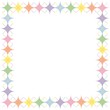 Pastel Rainbow Argyle Stars Border