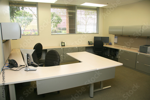 Interior office with modern furniture and technology