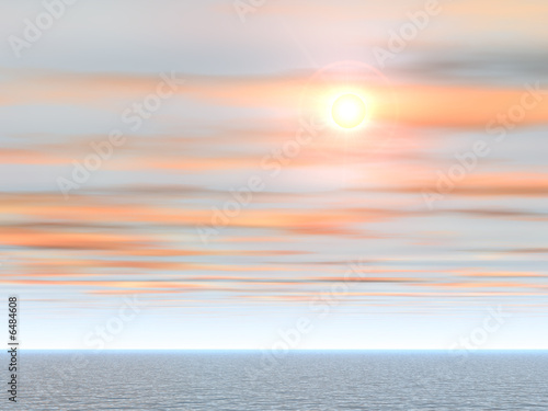 Illustration: Tropical Sea Sunset Background Tropical Sea Sunset Background