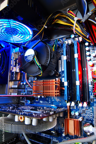 Photo: Motherboard at work. Motherboard at work.
