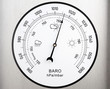 circular barometer, indicating unstable weather