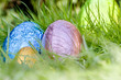Easter eggs hiding in long grass