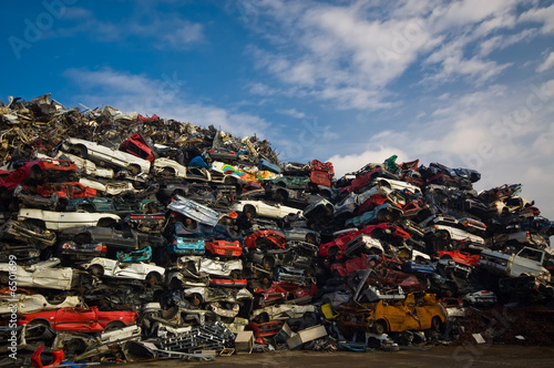 Photo: pile of used cars pile of used cars