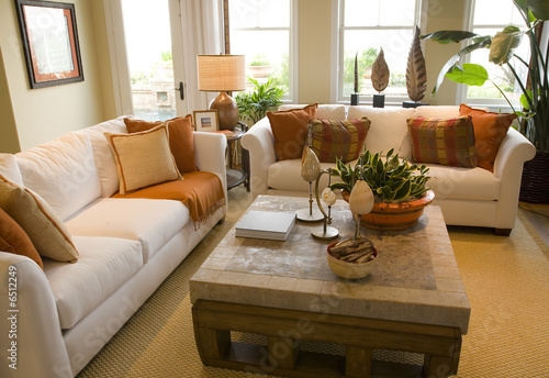 Foto: Luxury home living room with contemporary decor. Luxury home living room with contemporary decor.