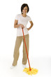 Photo: Happy woman with mop Happy woman with mop
