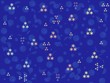bulles et étoiles sur fond bleu