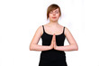 Young woman making yoga- exercises