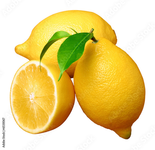 Photo: lemon; object on a white background lemon; object on a white background