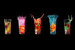 Five colourful cocktials