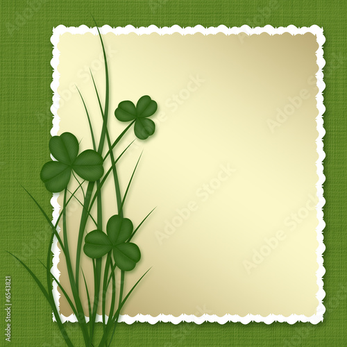 Illustration: Design for St. Patrick's Day. Frame with leaf clovers. Design for St. Patrick's Day. Frame with leaf clovers.